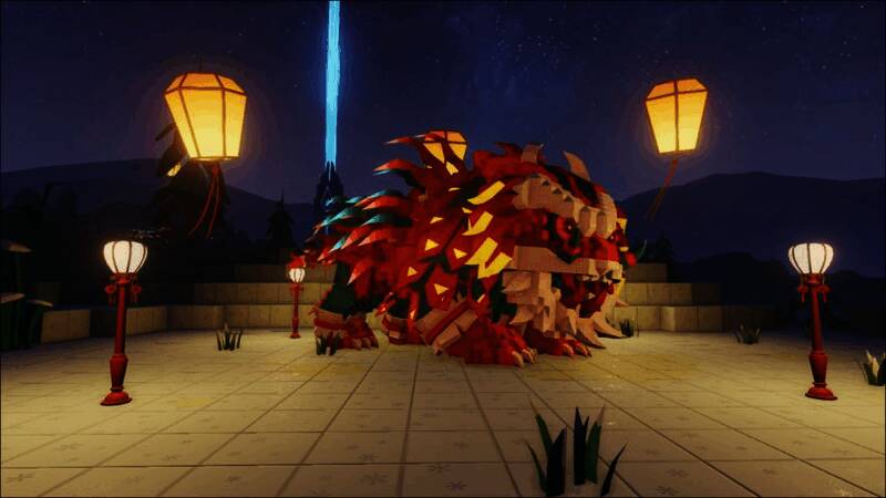 《方块方舟》玩家挑战年兽画面