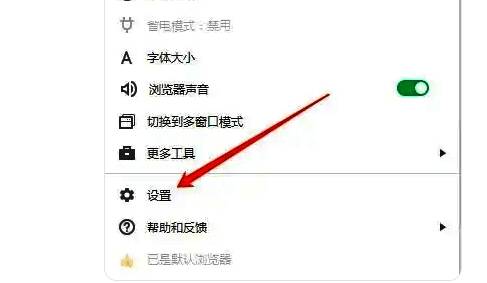 点击设置选项的界面