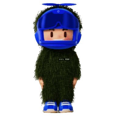 限定空投奖品吉利服公仔大蓝毛绒玩偶