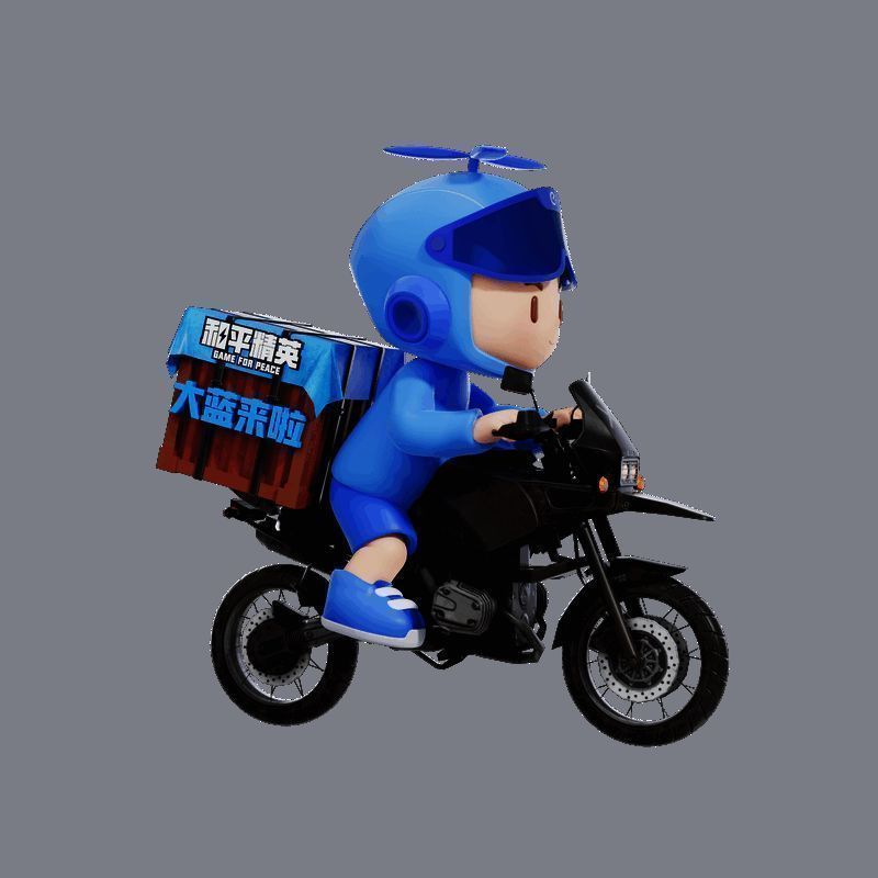 饿了么蓝骑士变身特种兵送外卖画面