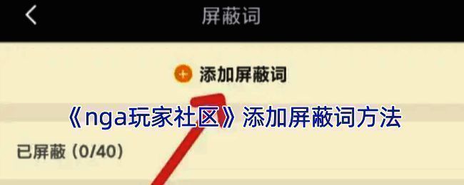 nga玩家社区屏蔽词设置相关界面图1