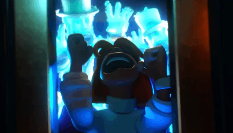 馆长安抚展品的场景