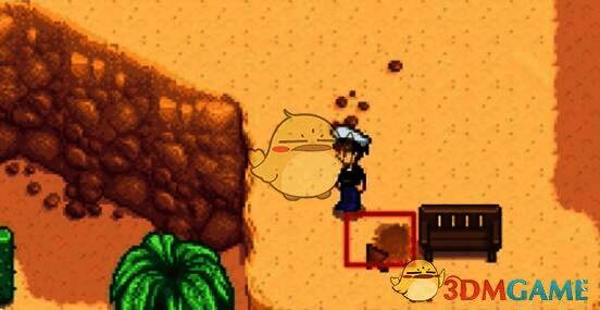 挖掘出黄色奇怪玩偶的场景图片