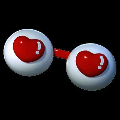 戴着爱心眼镜的形象图