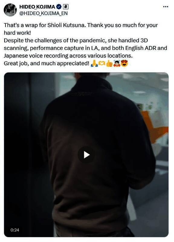 忽那汐里在《死亡搁浅2：冥滩之上》中的相关影像