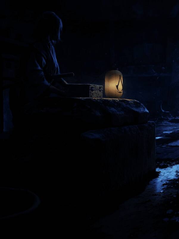 《刺客信条：影》艺术设定图中的奈绪江形象