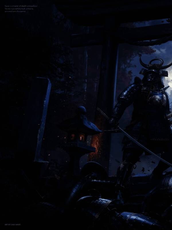 《刺客信条：影》艺术设定图中的角色画面