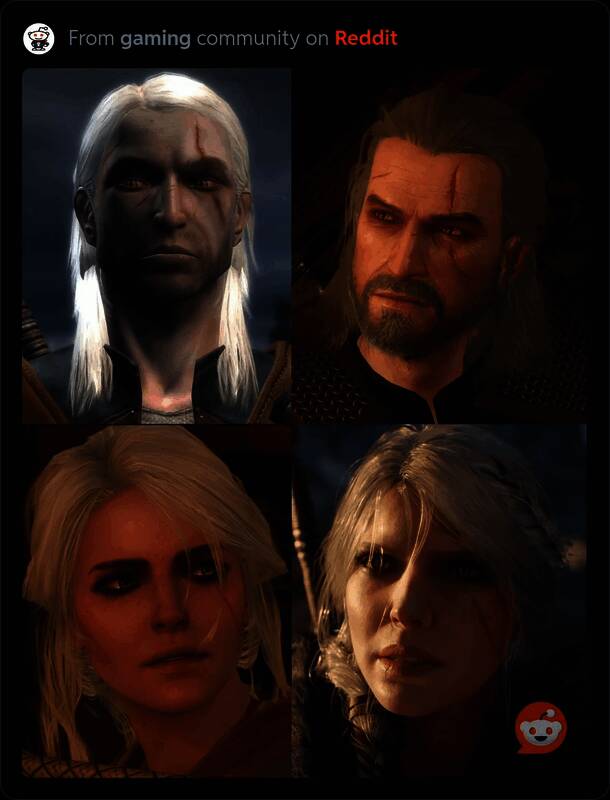 杰洛特和希里颜值对比图