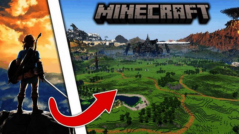 《塞尔达传说：旷野之息》与《我的世界》相关画面