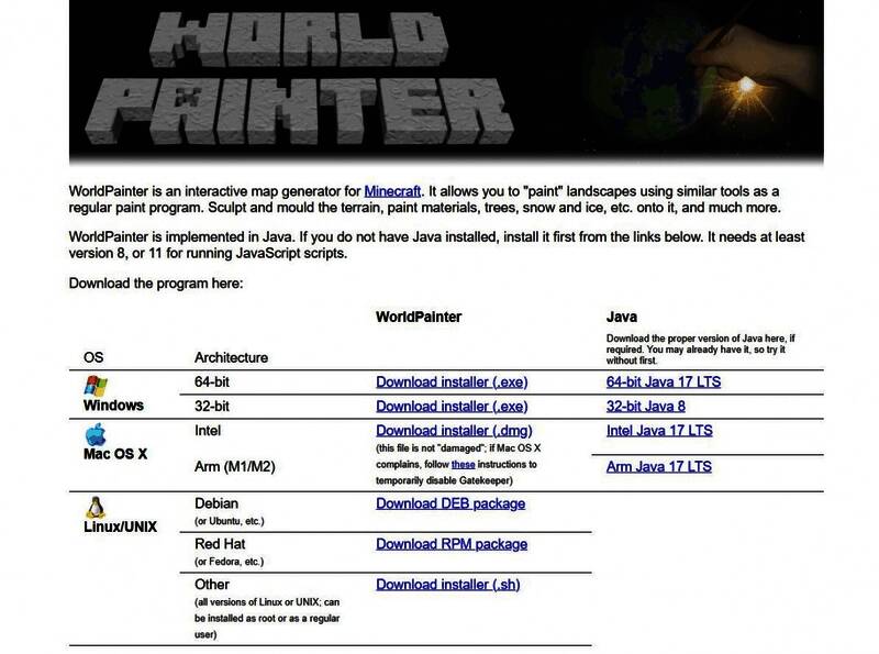 使用WorldPainter转换地图画面