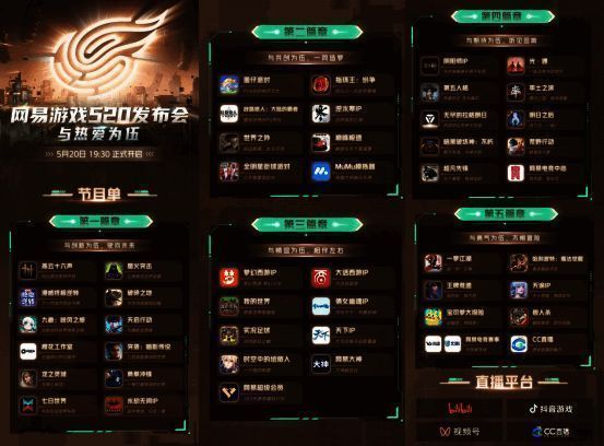 2024年网易游戏520发布会节目单