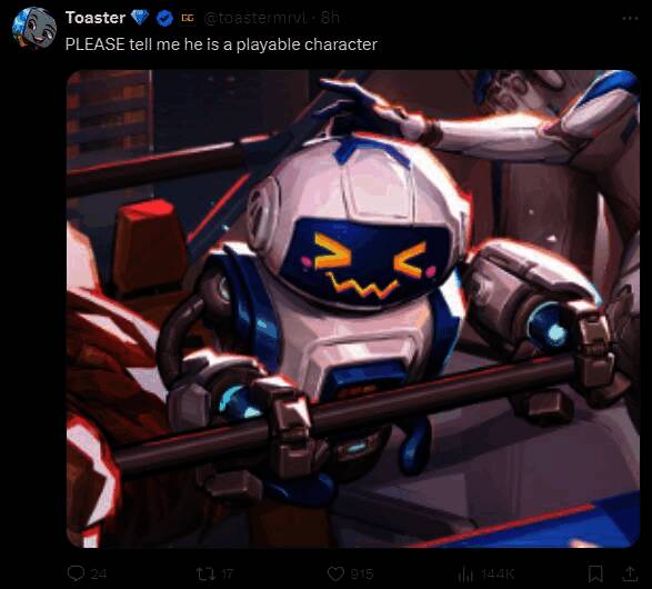 《漫威争锋》宣传图中的小机器人