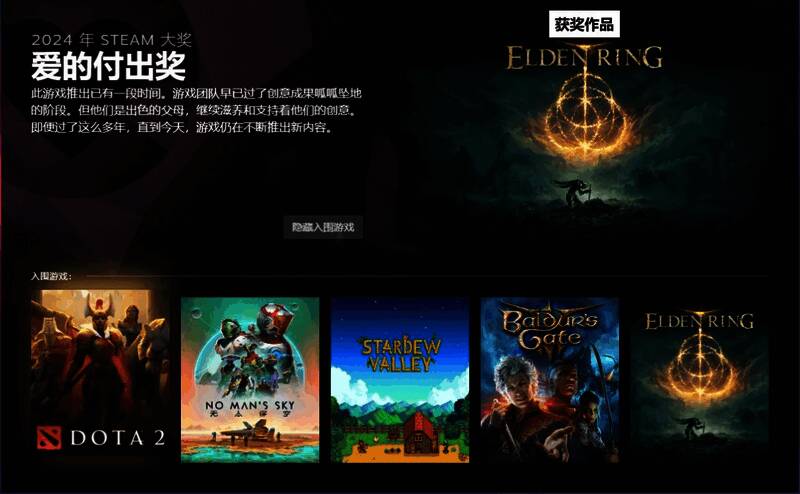 爱的付出奖游戏《艾尔登法环》相关图片