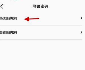 登录密码页面修改登录密码选项示例图