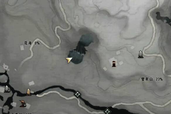 龟龄鹤寿花钱所在瀑布外观图