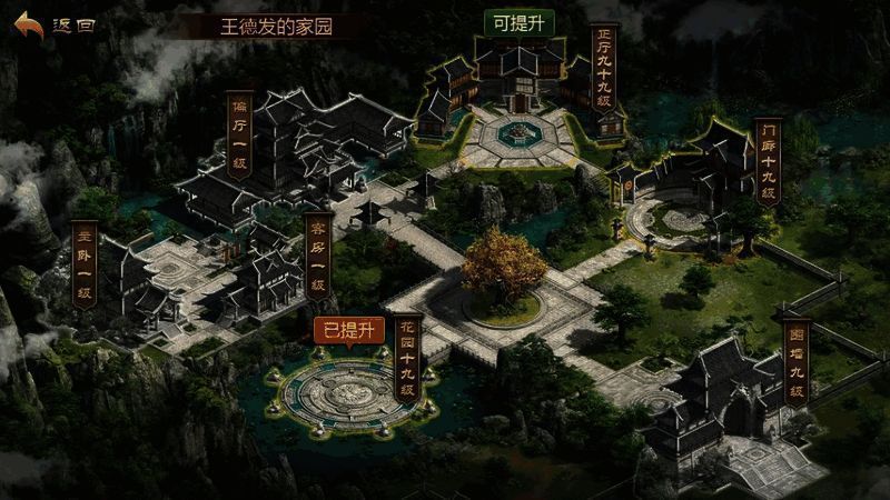 传奇世界手游家园分布示意图