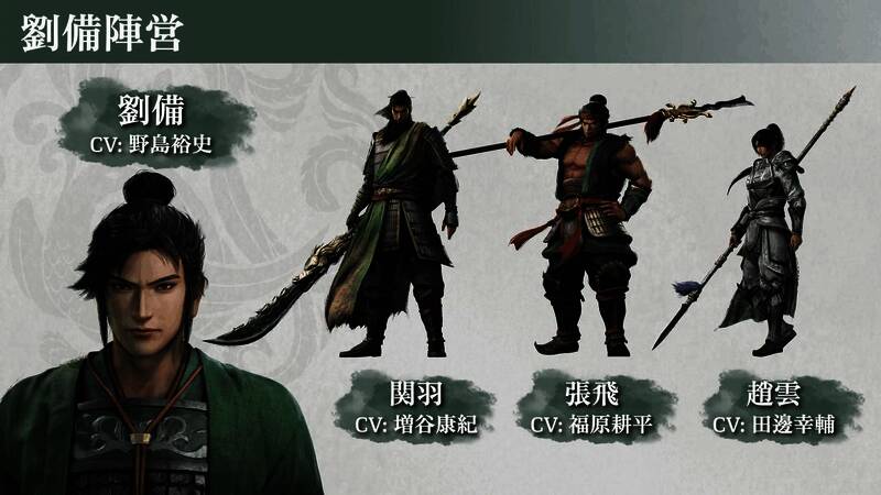 《真三国无双：起源》刘备阵营设定图