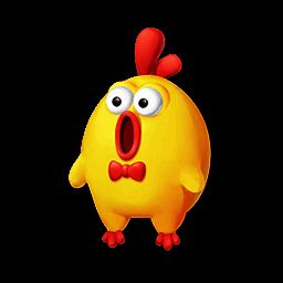 彩色爆炸头套装和尖叫鸡玩具图