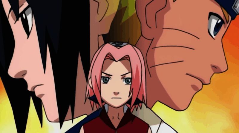 春野樱拜纲手为师学习忍术的画面