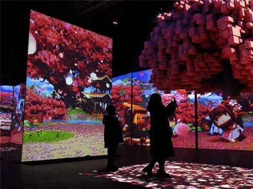 裸眼3D空间中的恐龙场景