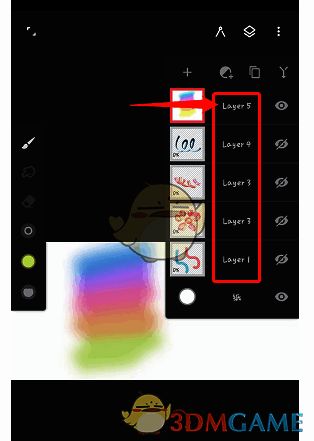 painter怎么修改图层名字?painter怎么隐藏、显示图层? painter软件展开图层面板示例图