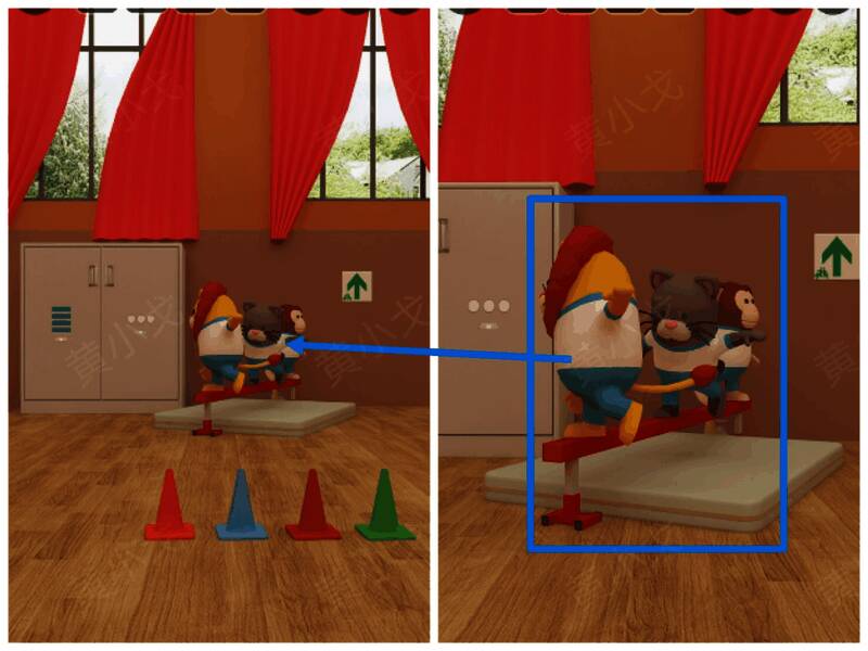 平衡木上动物图