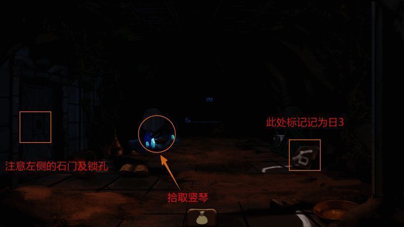 日门内绿色门后的场景