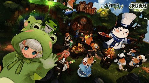 蛙儿子与猫灵伙伴互动想象画面