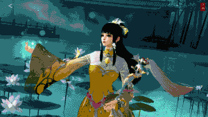 殷紫萍在莲池上的动画