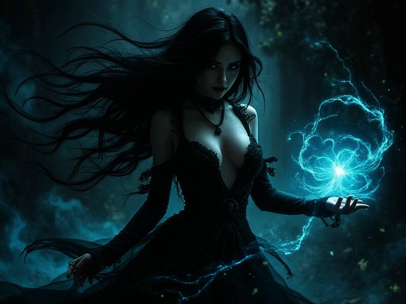 网友使用 Grok 生成的女巫图片