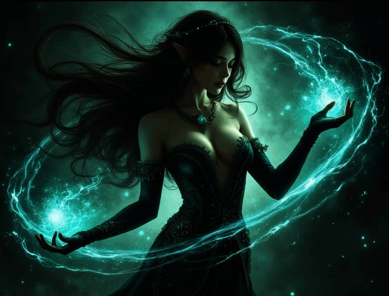 网友使用 Grok 生成的女巫图片