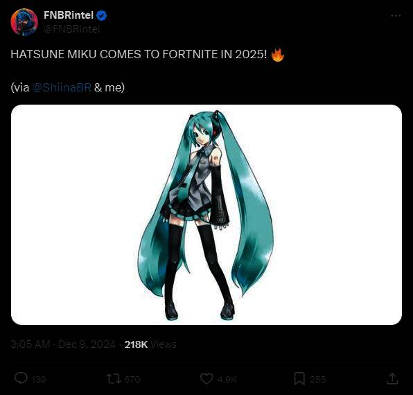 《堡垒之夜》与初音未来联动相关图片1