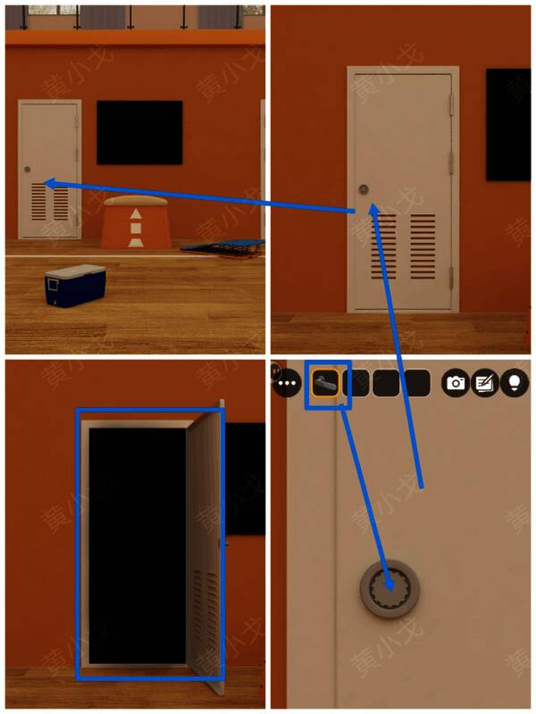 装上门把手打开门进入器材室图片