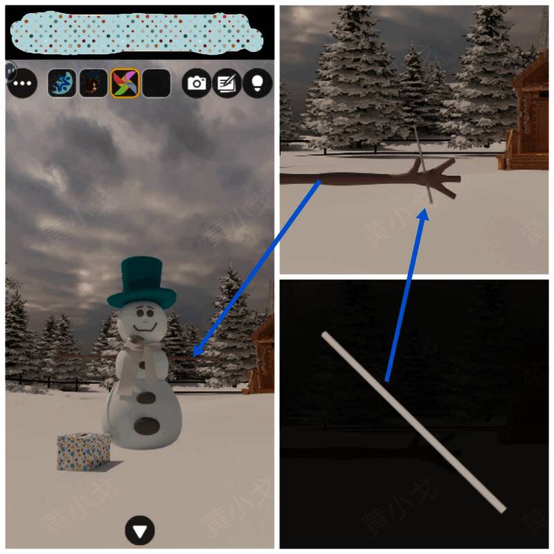 雪人及木棍的画面