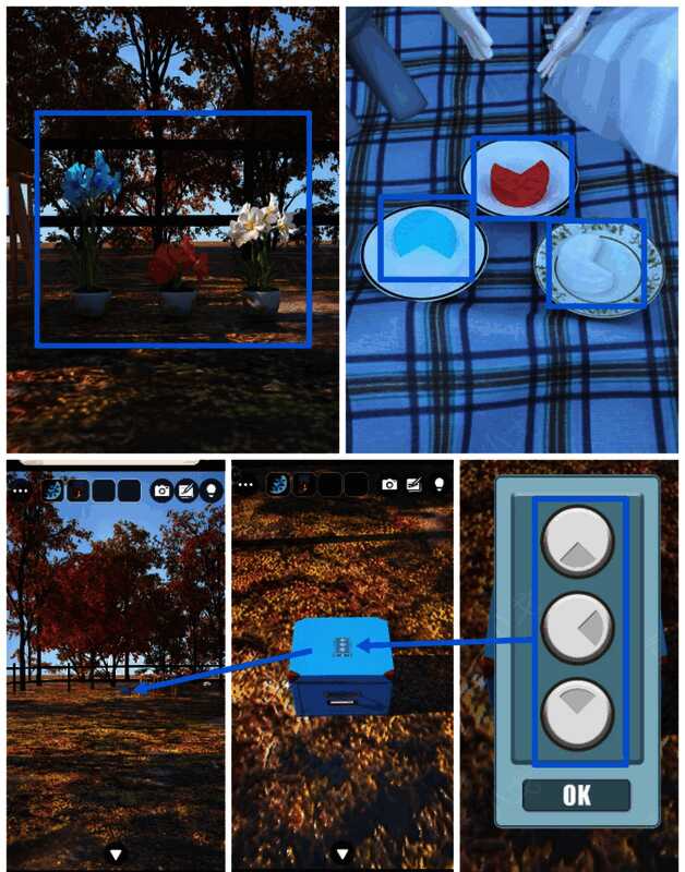 桌子旁蓝色箱子及相关线索示意画面
