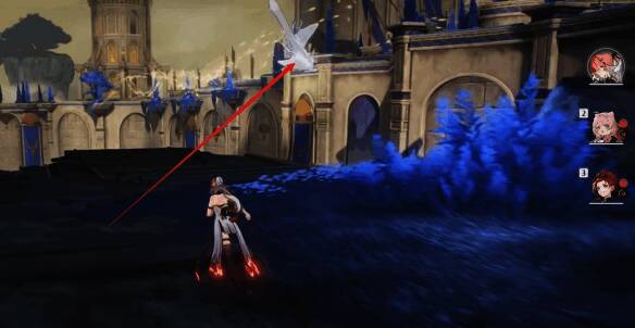 南边悬崖互动飞上去的位置示意