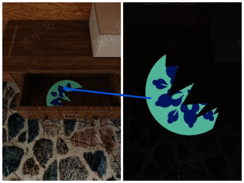 打开抽屉获得拼图碎片画面