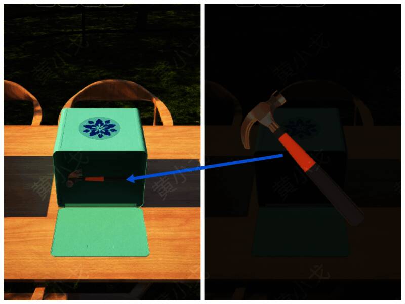 打开盒子获得锤子画面