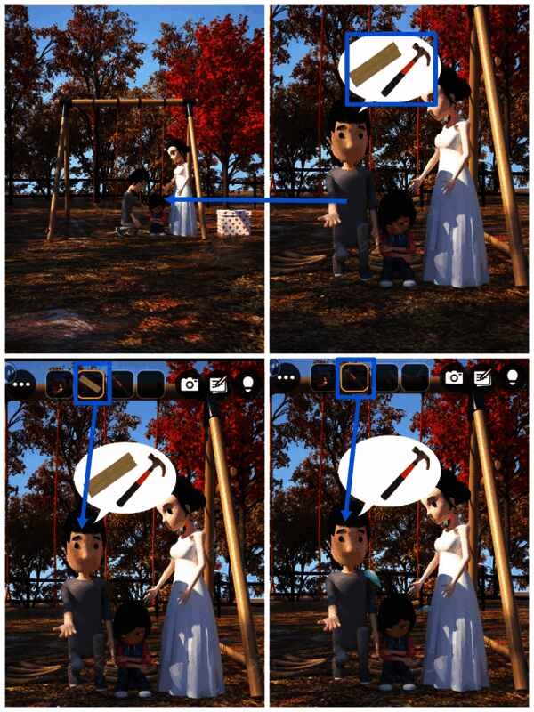 与一家三口交互画面