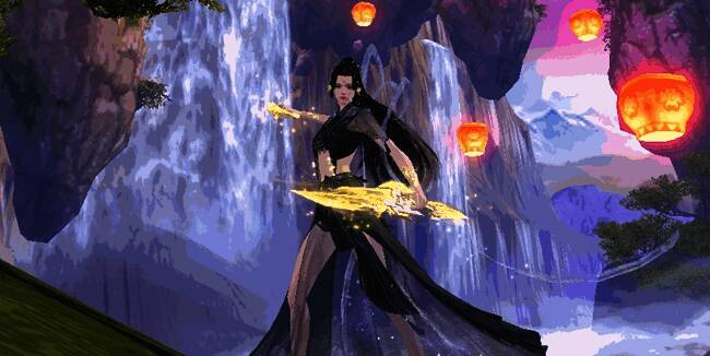 魍魉派少侠手持新拓本武器另一角度形象图