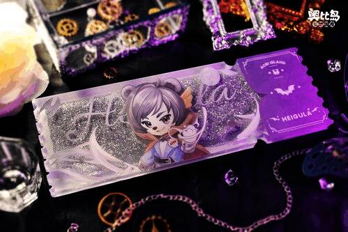 奥比男团亚克力流沙票根周边展示5