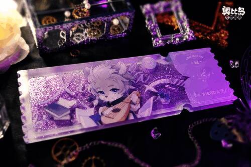 奥比男团亚克力流沙票根周边展示8