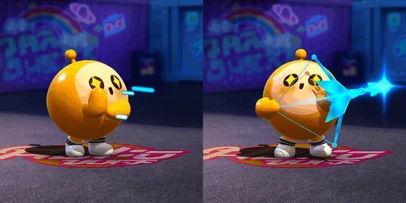 蛋仔做出哉佩利敖光线和终极光之弓箭动作