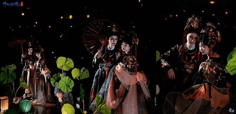 男款倩女手游与流烟昔泠联动汉服侧面展示图