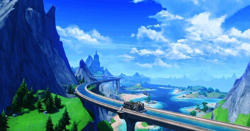 须弥沙漠靠近枫丹的传送锚点及巡轨船