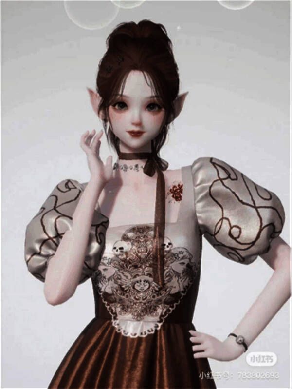 图6.jpg 《以闪亮之名》中绘制繁复图案的裙子