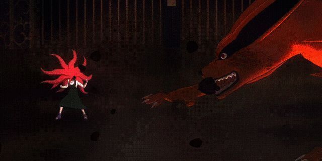 游戏中漩涡玖辛奈[血红辣椒]释放奥义暴君·血红辣椒的动态画面