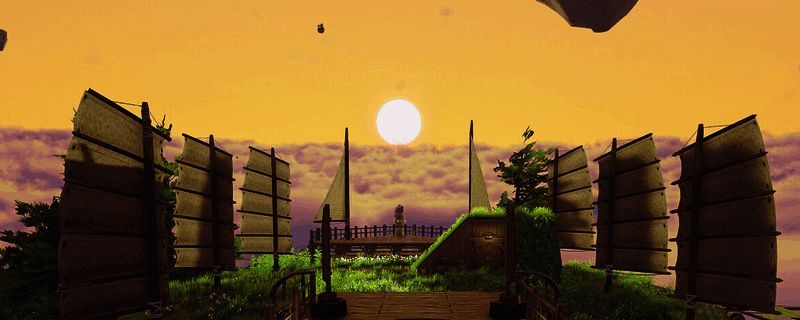 浮空岛游戏中的滑翔翼画面