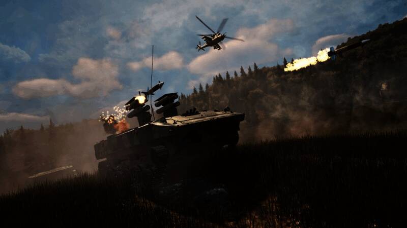 玩家操控多兵种协同作战,战场画面写实且充满科技感