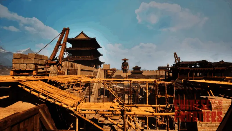 游戏中不同地形场景展示:高山、沙漠与河谷